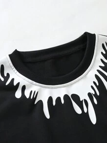 Manfinity Homme Hombres Sudadera con estampado de dibujos animados - Negro - Ver 5