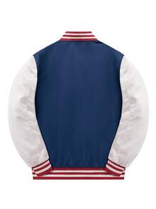 Aesthetic Post Nam Sọc Khối màu Áo khoác bóng chày - Nhiều màu - Xem 2