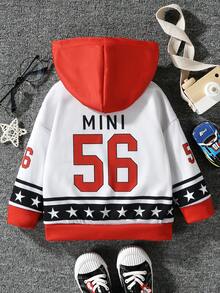 Đứa bé trai Ngôi sao & Đồ họa Chữ cái Khối màu Áo nỉ có mũ - Nhiều màu - Xem 2