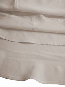 SHEIN Unity 一字肩燈籠袖胸部褶皺洋裝 - 杏色 - 查看 6