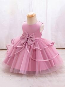 SHEIN Glamorique Kids Modisches und wunderschönes Kleid für Baby Mädchen, geeignet für Geburtstagspartys, Abendpartys, Aufführungen, Hochzeiten, Feier des ersten Monats und Taufen