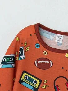 2pcs/set Toddler Boys' Printed Homewear Set - Multicolor - View 4