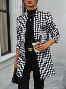 SHEIN Frenchy Tela De Lana Para Mujeres - Blanco y Negro - Ver 1