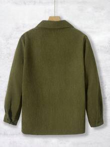 Teenage Boys' Patchwork Pocketed Jacket - Black - View 2