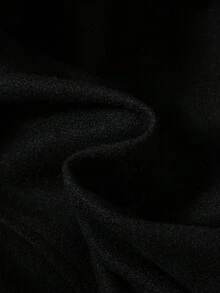 Teen Girl Borg Collar Double Breasted Overcoat - Black - View 5