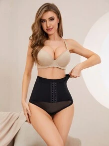 High Waist Tummy Control Shaping Bottoms - Black - View 4