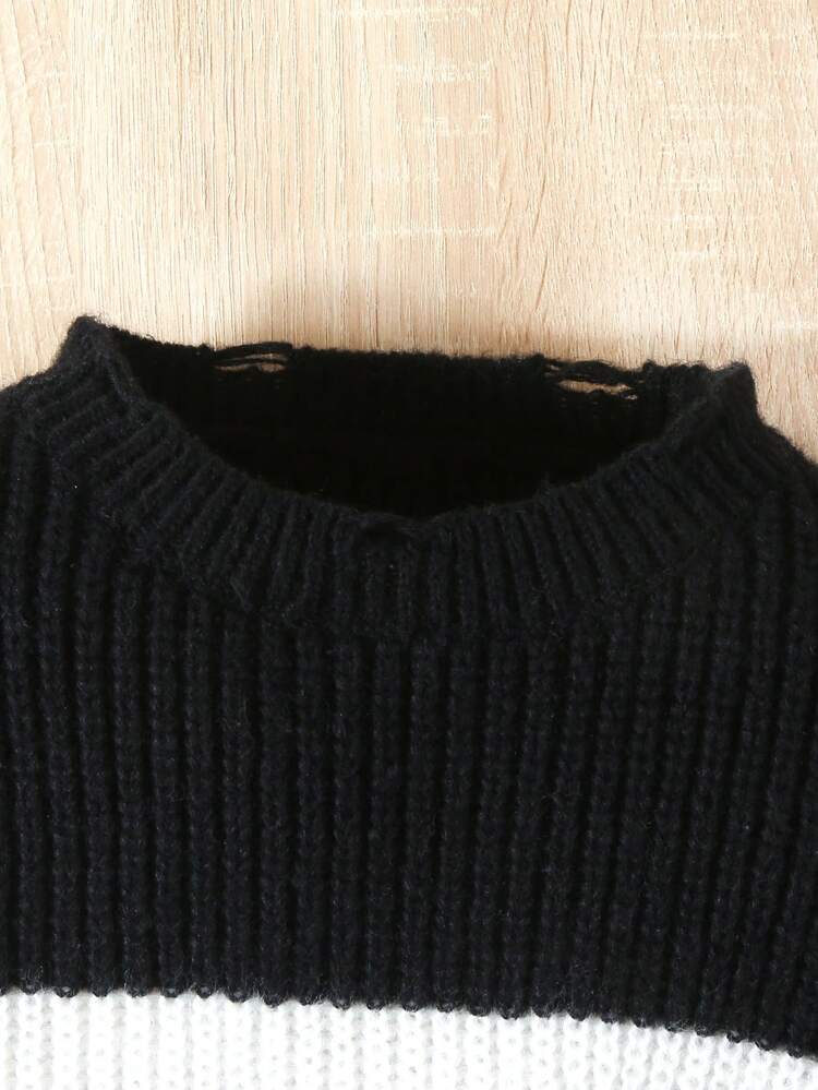 Tween Girl Two Tone Heart Pattern Mock Neck Sweater Dress