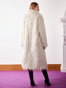 MOTF PREMIUM SHAGGY FAUX FUR COAT - Apricot - View 2