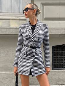 SHEIN Cottnline 女士西服外套 - 黑與白 - 查看 3