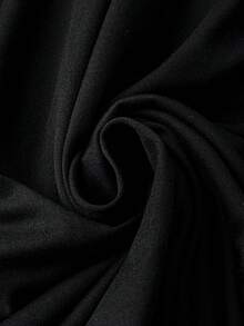 SHEIN LUNE 大碼挖肩蕾絲花邊洋裝 - 黑色 - 查看 3