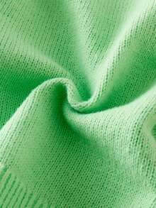 Bebé Chicas Suéter de punto unicolor - Verde - Ver 6