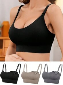 Moonlight&Mama 孕婦3入組無縫哺乳內衣，適用於母親 - 彩色 - 查看 6