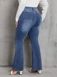 Hơn Cao eo Rửa thuốc tẩy Quần ống loe - Rửa nhẹ - Xem 2