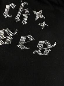 SHEIN Unity 女式水钻装饰休闲运动裤 - 藍色 - 查看 6