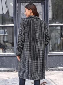 Aveloria 格紋印花西裝領外套