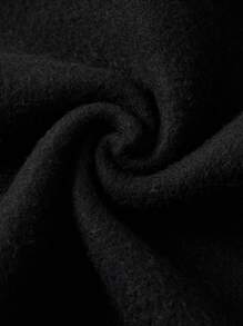 男士加大码字母印花抓绒卫衣 - 黑色 - 查看 3