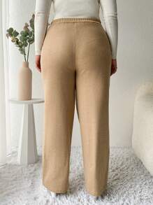 RueChic Plus High Waist Slant Pocket Pants - Beige - View 4
