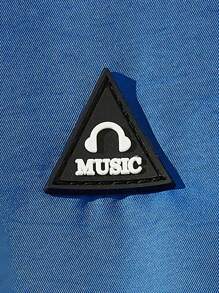 Manfinity RebelGame 宽松版型拼色字母细节拉链夹克，大码男式 - 彩色 - 查看 5