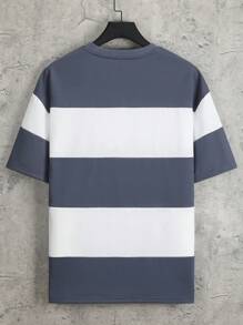 Manfinity Homme Men Casual Two Tone Drop Shoulder Tee - Grey - View 2
