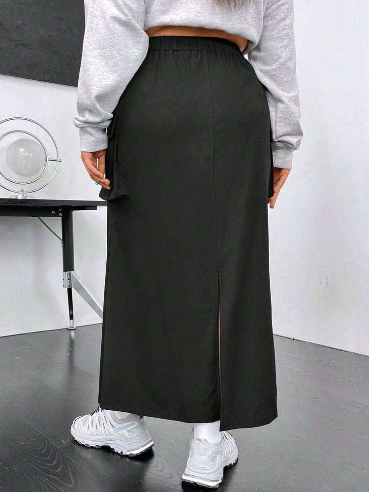 Plus Flap Pocket Side Skirt