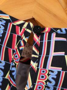 Baby Girl Allover Letter Graphic Keyhole Back Dress - Multicolor - View 6