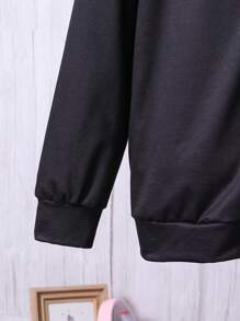 Teen Girl Star Print Drop Shoulder Hoodie & Camo Print Pants - Multicolor - View 4