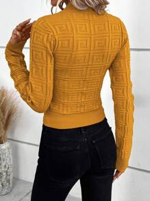 SHEIN Clasi Solid Round Neck Sweater,Long Sleeve Tops
