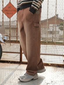 DAZY Men Slant Pocket Straight Leg Jeans - Brown - View 7