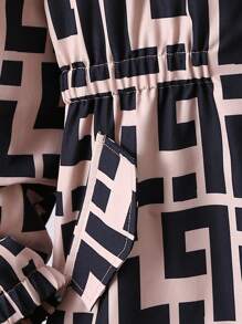 SHEIN Teenager Mädchen Mantel mit All Over Print flaumig Besatz Kapuze, Thermal Futter, ohne Pullover