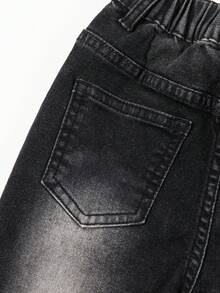 Bé trai Đau khổ Co giãn Denim Quần jean - màu đen - Xem 6