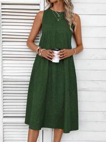 EMERY ROSE Solid Slant Pocket Tank Dress