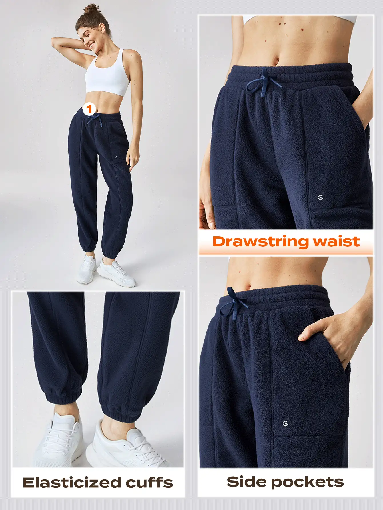 GLOWMODE Polar Fleece Good Vibrations Drawstring Track Pants With Pocket Comfortable Warm Fall Winter
Rm - Dark Blue - View 5