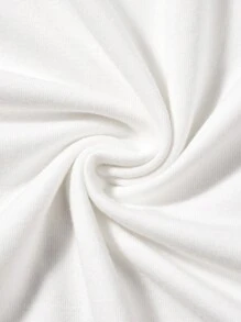 男士花和標語圖案T恤 - 白色 - 查看 5