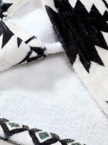 Manfinity Homme 男士地理印花落肩絨呢外套 - 彩色 - 查看 6