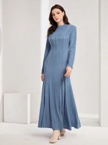 Seusyu 女性阿拉伯風連身裙 - 藍色 - 查看 2