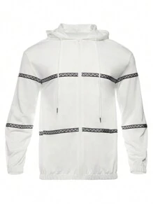 Gym Rark Chaqueta deportiva con cordón y patrón geométrico, estilo de novio, para hombre - Blanco - Ver 1