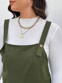 SHEIN LUNE Plus Size One Piece Jumpsuit - Army Green - View 6