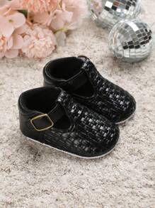 1pair Infant's Hand-Woven Literary Style Flat Shoes, Suitable For All Seasons