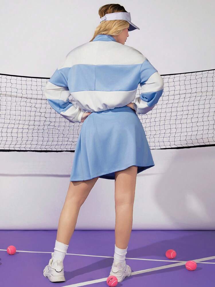 Sports Tennis Basic Outdoors With SWEATSHIRT AND SKIRT SET