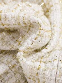 SHEIN Baby Girl Mock Neck Tee & Plaid Ruffle Trim Dress - Apricot - View 3