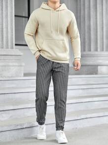 GENTILAND Men's Striped Pants - Grey - View 3