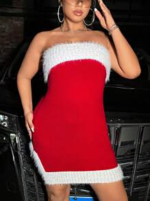 Flirla Plus Robe Pull Bicolore Bustier