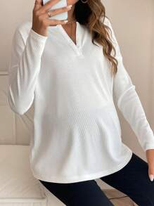 SHEIN Camiseta De Maternidad - Blanco - Ver 1