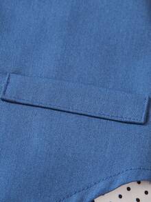 SHEIN 男嬰波點圖案前蝴蝶結襯衫&馬甲和褲子