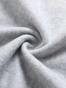 SHEIN EZwear 摩托車和字母圖案加絨內裏套頭衫 - 灰色 - 查看 3