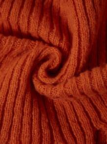 SHEIN ICON Cut Out Distressed Hem Raglan Sleeve Zipper Cardigan - Orange - View 6