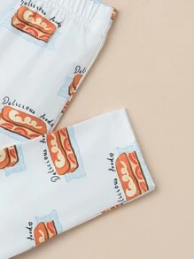 3pcs Cô Gái Trẻ Bánh mỳ Mô hình Vừa Khít Trang phục mặc nhà Bộ - Nhiều màu - Xem 3