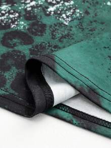 SHEIN LUNE Plus Bull Head & Slogan Graphic Drawstring Hoodie - Multicolor - View 6