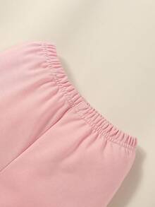 Baby Girl Letter Graphic Sweatshirt & Sweatpants - Pink - View 4