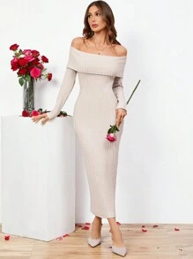 SHEIN Clasi 女士連身裙 - 米色 - 查看 5